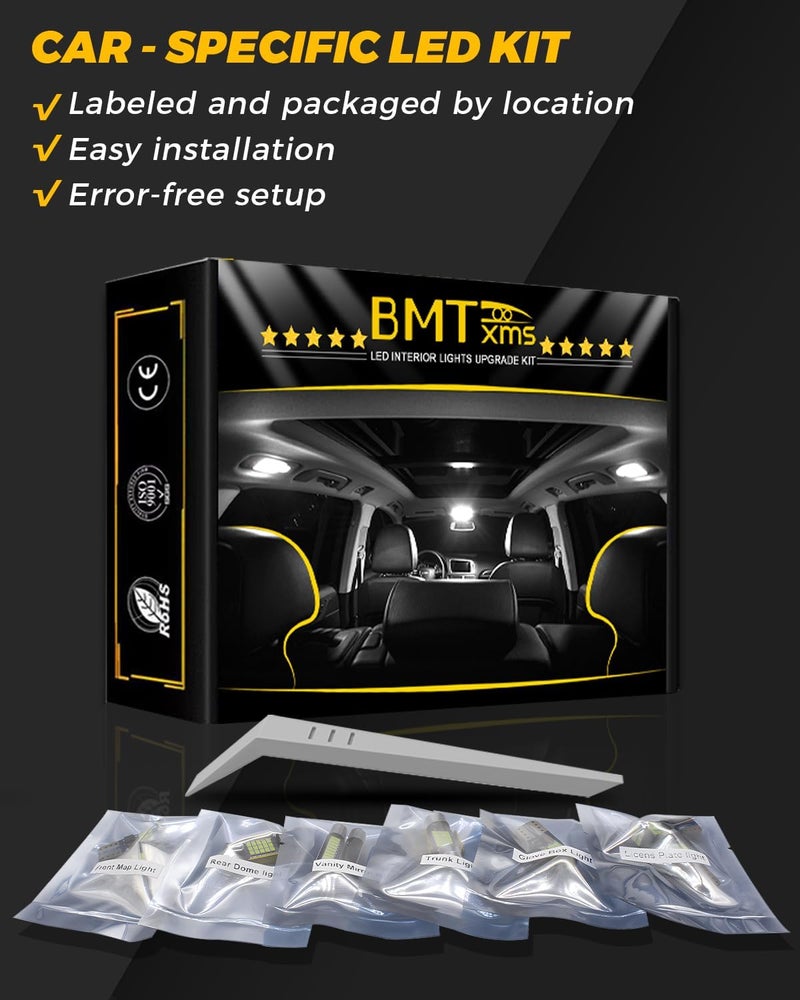 BMT xms طقم إضاءة داخلية LED بديل لدودج جورنيو 2011-2020، 6000K أبيض بارد لإضاءة السيارة الداخلية + لمبة LED 3157 لإضاءة الرجوع، 17 قطعة - Image 5
